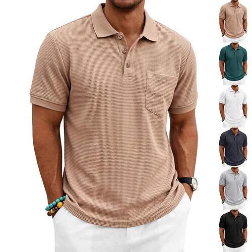 跨境欧美夏季亚马逊透气宽松休闲通勤男士短袖Polo衫CY-87