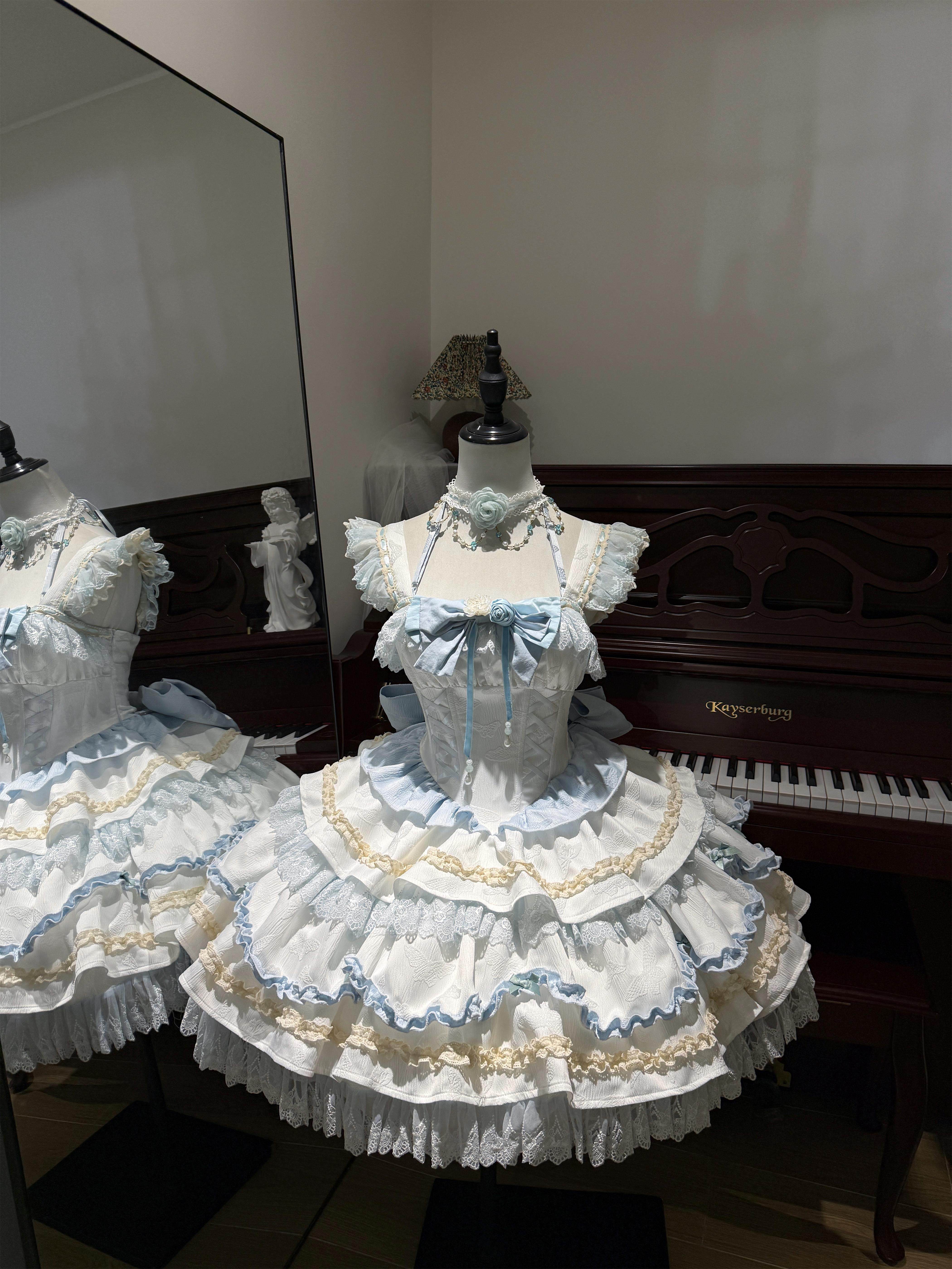 thumbnail for [Full reservation link]· Pudding Lolita original design Lolita skirt genuine