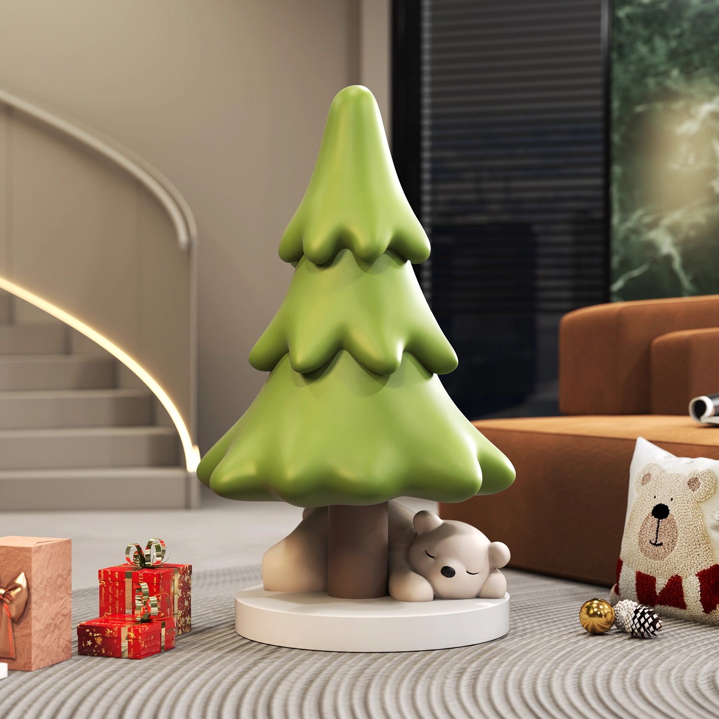 创意卡通圣诞树落地摆件