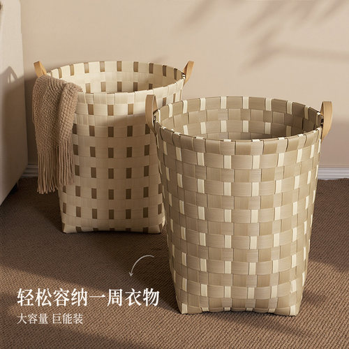仿藤编脏衣篮家用高颜值脏衣篓脏衣服收纳筐大容量网红洗衣篮子