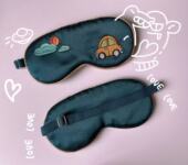 瑕疵儿童款 刺绣遮光透气双面真丝眼罩午睡助眠带子可调节 婴儿款