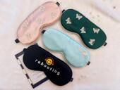 十里桃花真丝眼罩男女护眼罩睡眠舒缓眼疲劳遮光透气小瑕疵