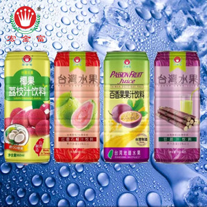 960ml宏金富台湾进口水果汁饮料红番石榴甘蔗百香果汁椰果荔枝汁