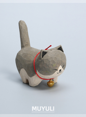 手工木雕猫咪丨摆件装饰小猫招财猫生日情人节圣诞节礼物