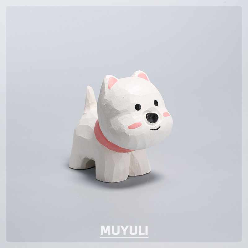 手工木雕西高地丨摆件可爱女生桌面装饰品创意狗狗情人节礼物女,家居饰品,装饰摆件,淘宝优惠券,粉丝福利购,淘宝优惠卷