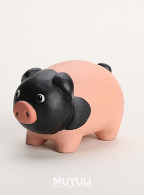 小猪猪惊堂木纯手工木雕摆件逐玉周边电视剧同款可爱电脑桌面装饰