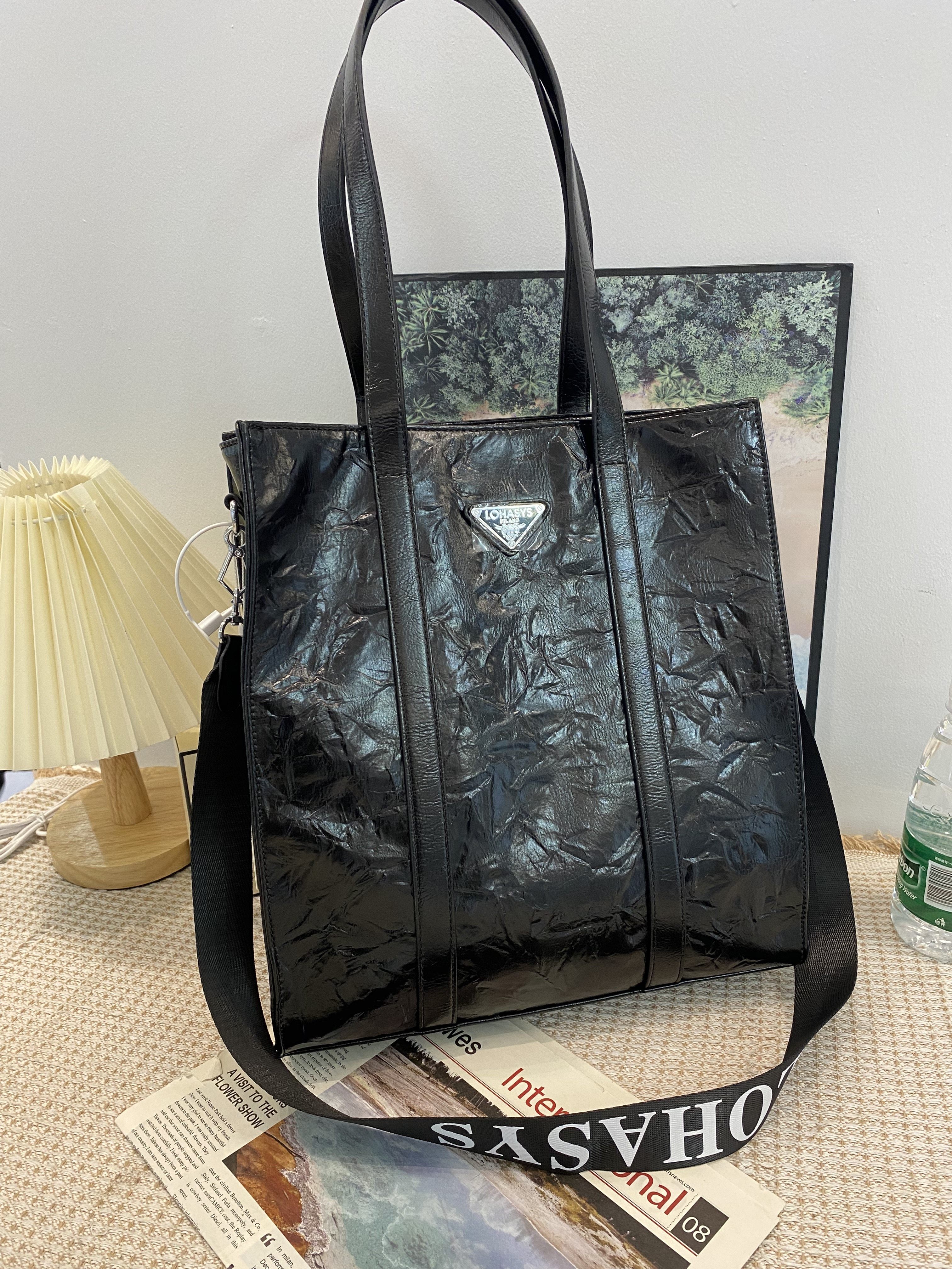 乐花惜时3729竖款牛皮手抓纹女包2023新款大容量软皮轻便手提单肩