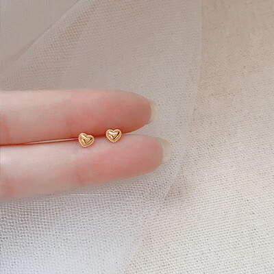 奥特莱斯折扣官网撤柜清仓捡漏18K金立体小爱心耳钉outlets女配饰