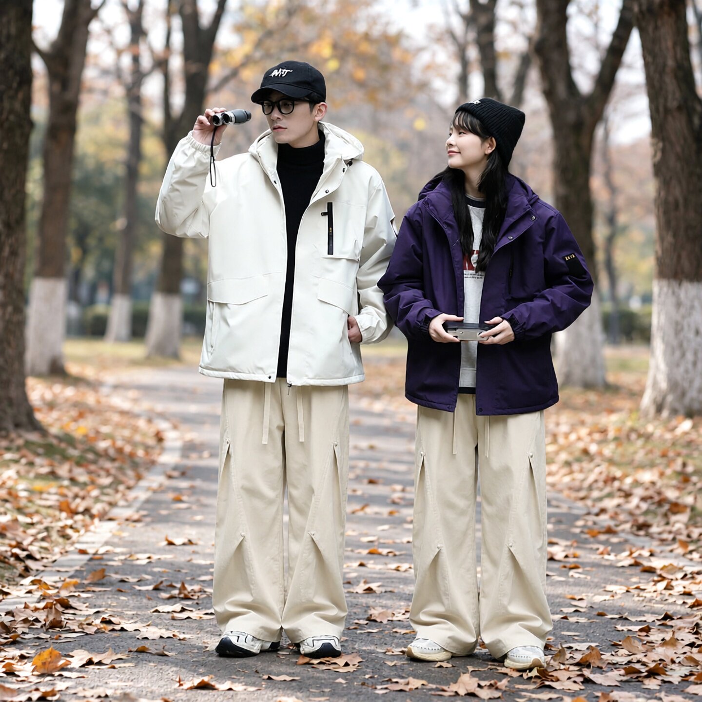 男士春秋美式弯刀工装直筒裤