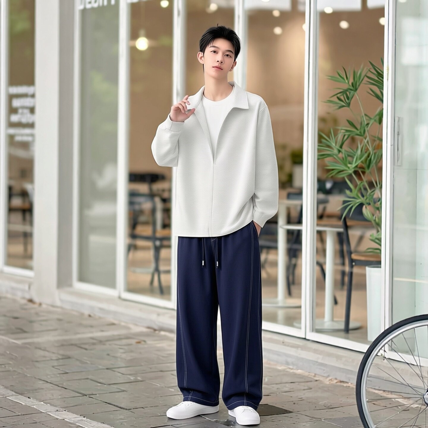 男士美式弯刀速干弹力大码休闲裤