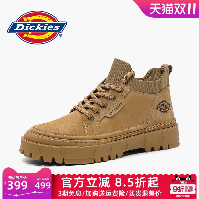 Dickies马丁靴男款低帮2025新款冬季男鞋棉鞋工装鞋男士休闲鞋子