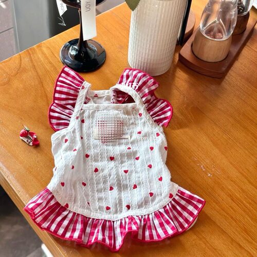 敲美的小裙子!清新可爱小型犬泰迪比熊猫咪博美碎花连衣裙春夏装 - 封面