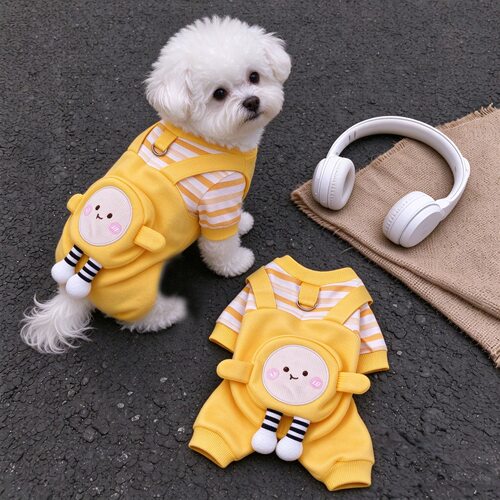 狗狗衣服春秋薄款背带裤泰迪比熊雪纳瑞小型犬可牵引宠物四脚衣