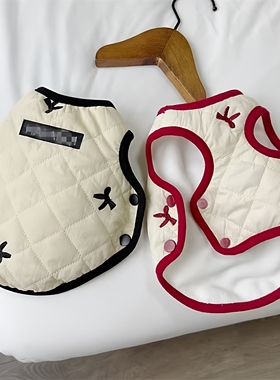 狗狗衣服秋冬款冬季加绒马甲背心猫咪比熊约克夏新年红色宠物衣服