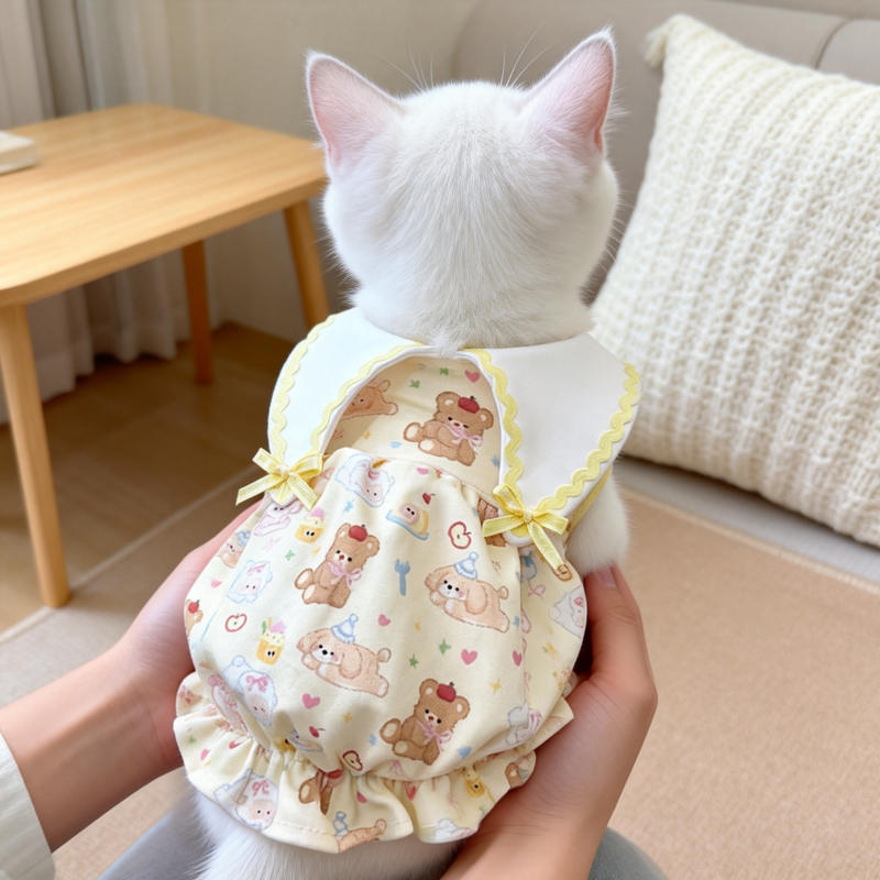 春秋季小狗小猫幼犬幼猫吉娃娃猫咪衣服小体比熊泰迪约克夏花苞裙