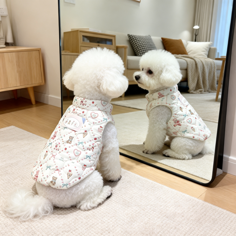 韩版秋冬狗狗保暖棉服宠物马甲外套可爱雪纳瑞泰迪比熊猫咪背心