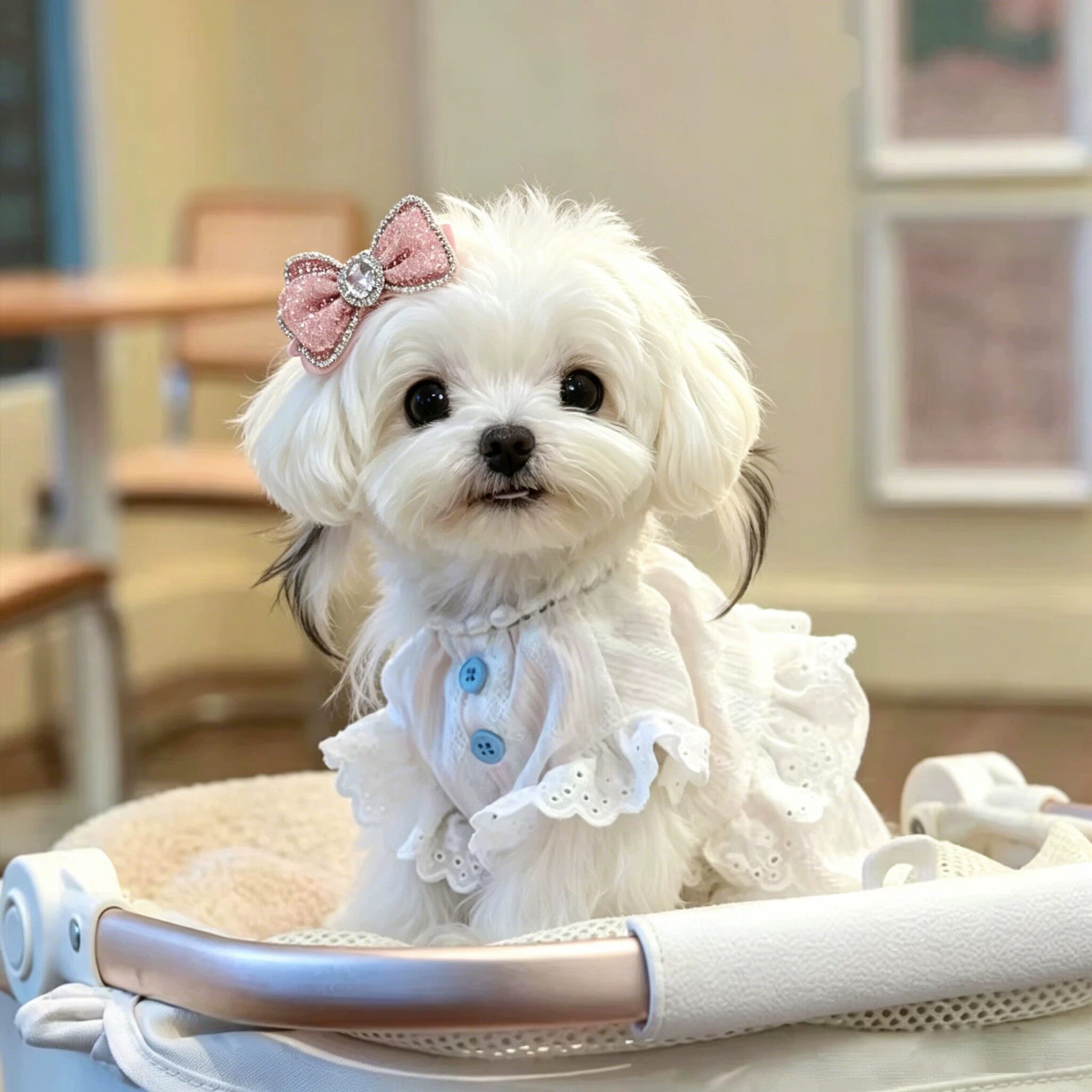 宠物春夏猫咪狗狗宽松透气飞袖衬衫小型泰迪犬马尔济斯约克衣服