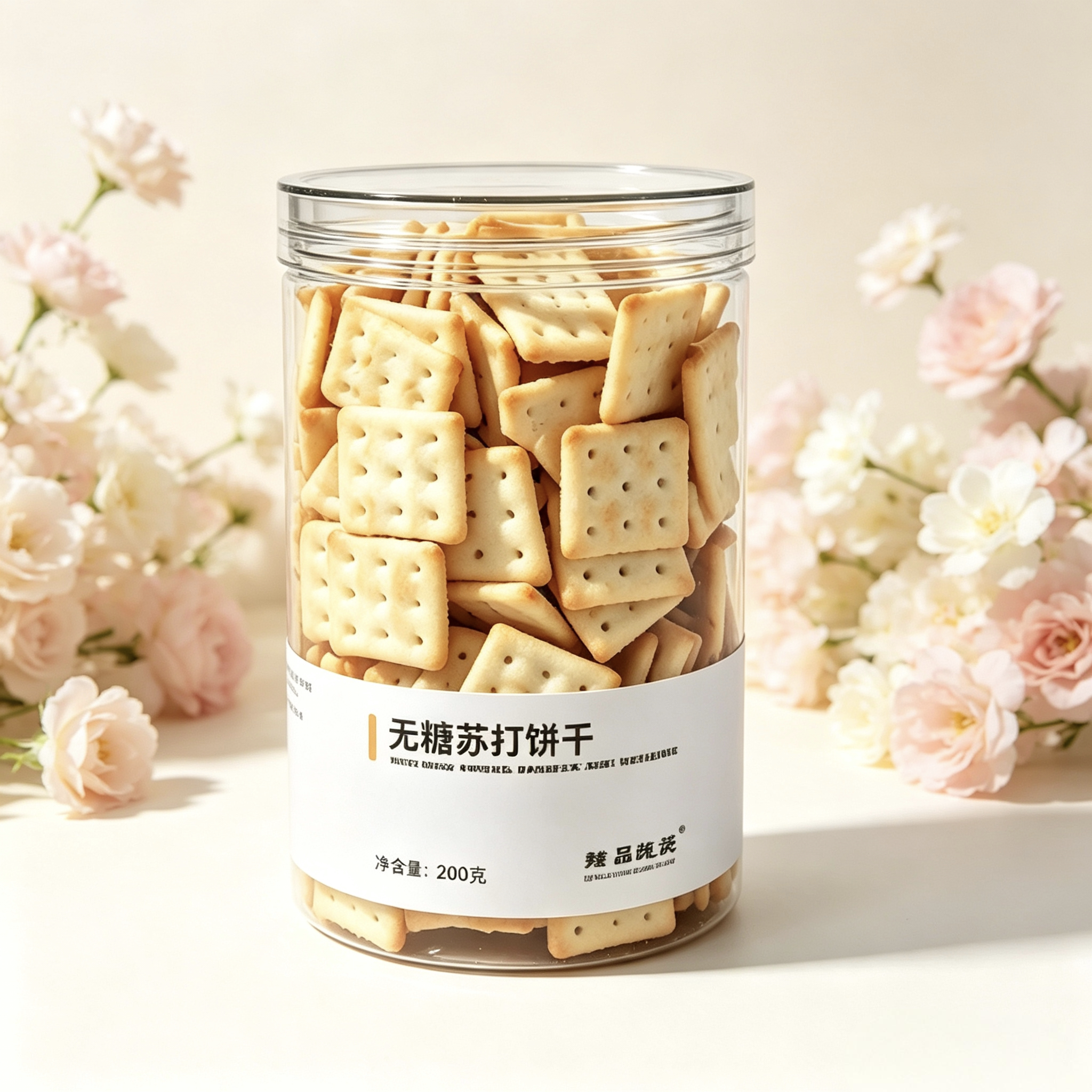 甜品说说无糖苏打饼干罐装酥脆