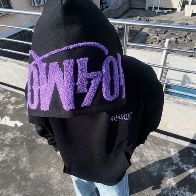 美式高街刺绣连帽卫衣男秋冬加绒宽松情侣款纯棉毛巾绣帽衫女潮牌