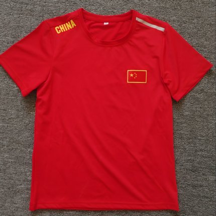 中国国家队夏季薄款运动T恤速干体育生跑步训练武术教练训练短袖