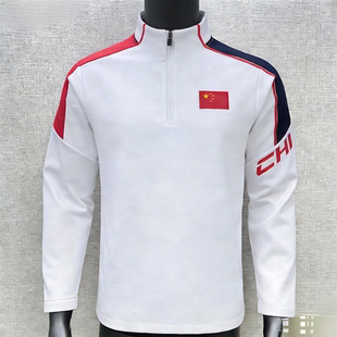 中国队半拉链运动卫衣长袖套头衫China教练男女运动员体育训练服