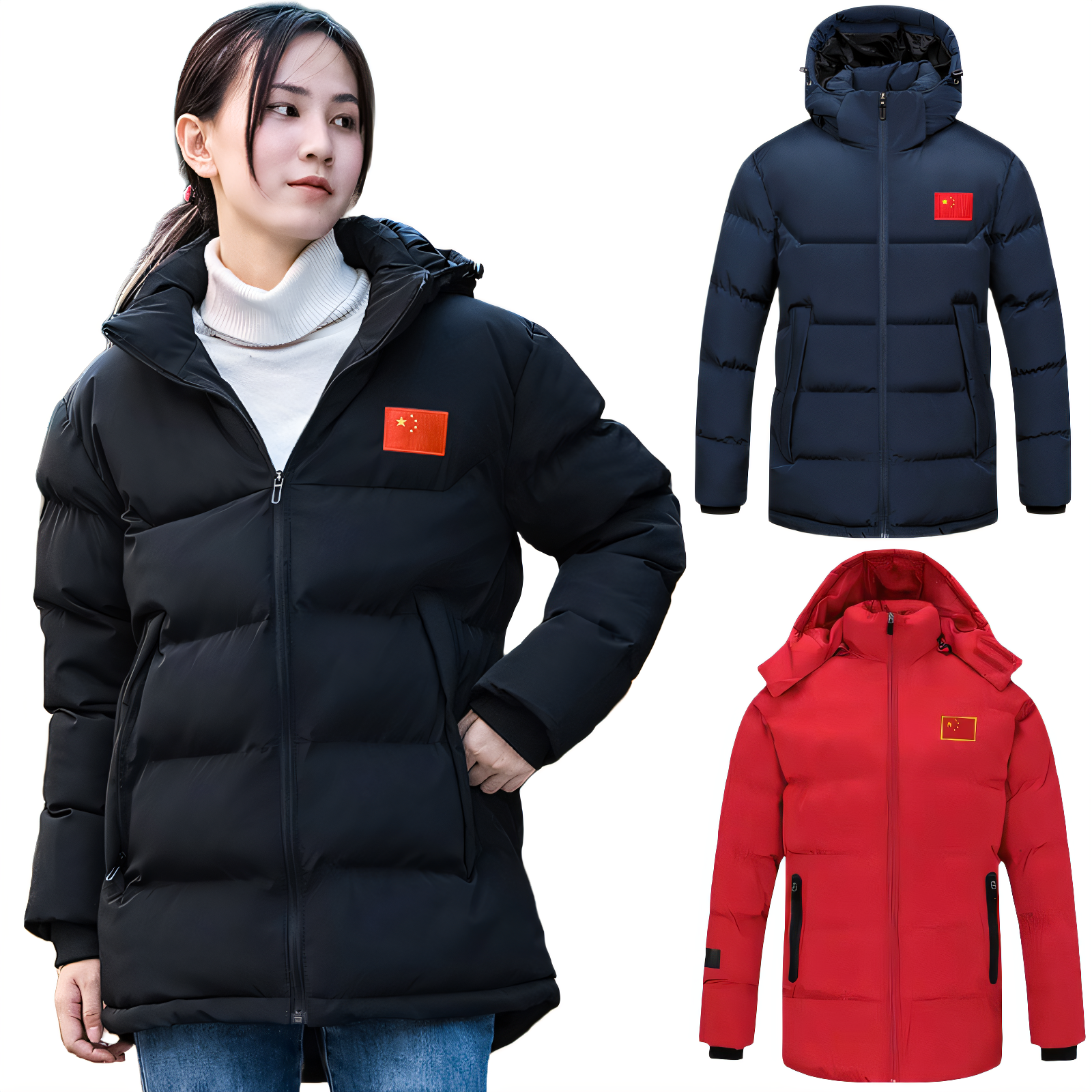 中国国家队短款运动棉衣羽绒棉服男女冬季保暖加厚外套棉服可印字