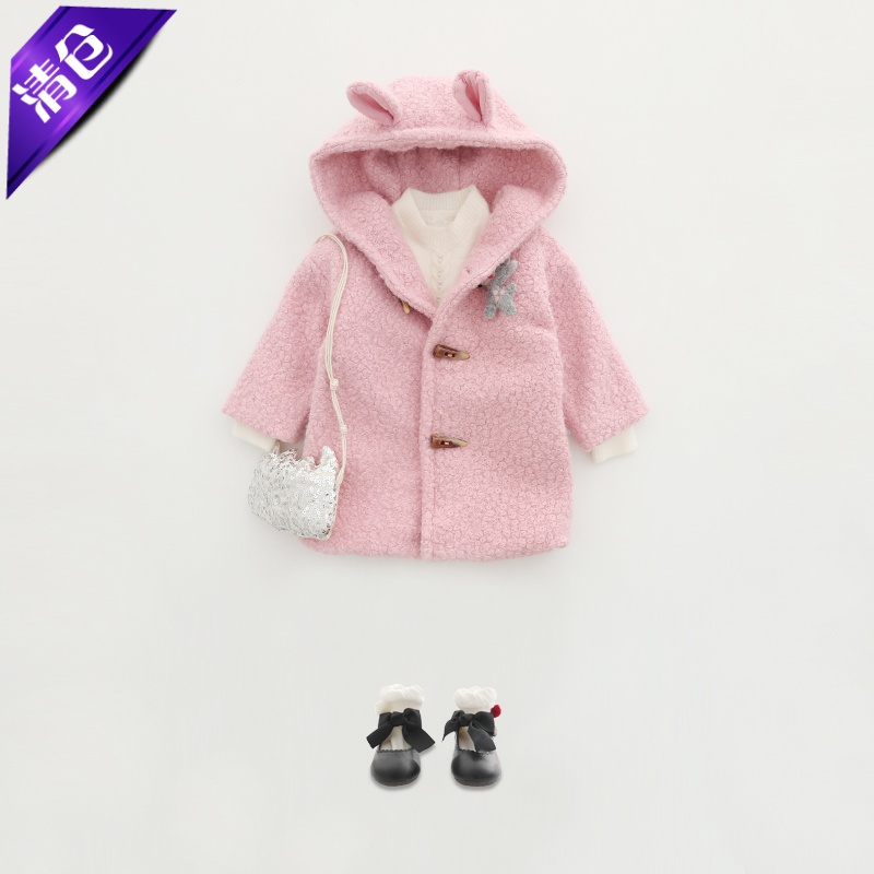 韩版小鹿圈圈呢耳朵牛角扣秋冬装