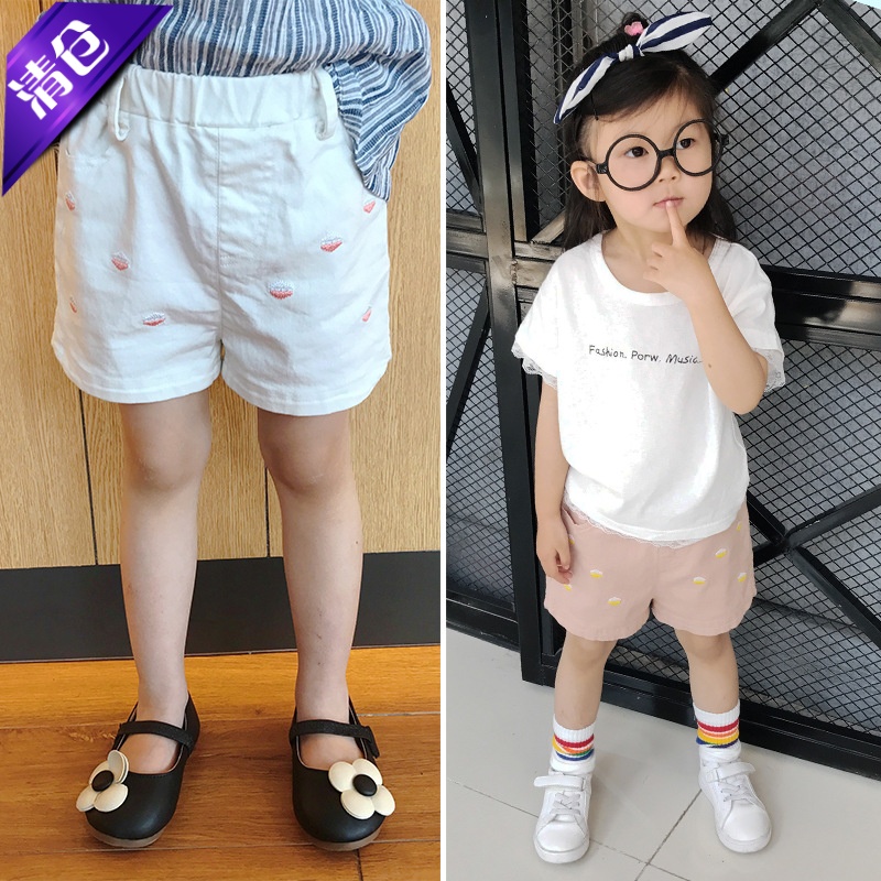 童装韩版绣花ins爆款热裤