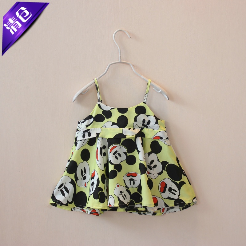 印花儿童娃娃衫凉爽背心吊带裙