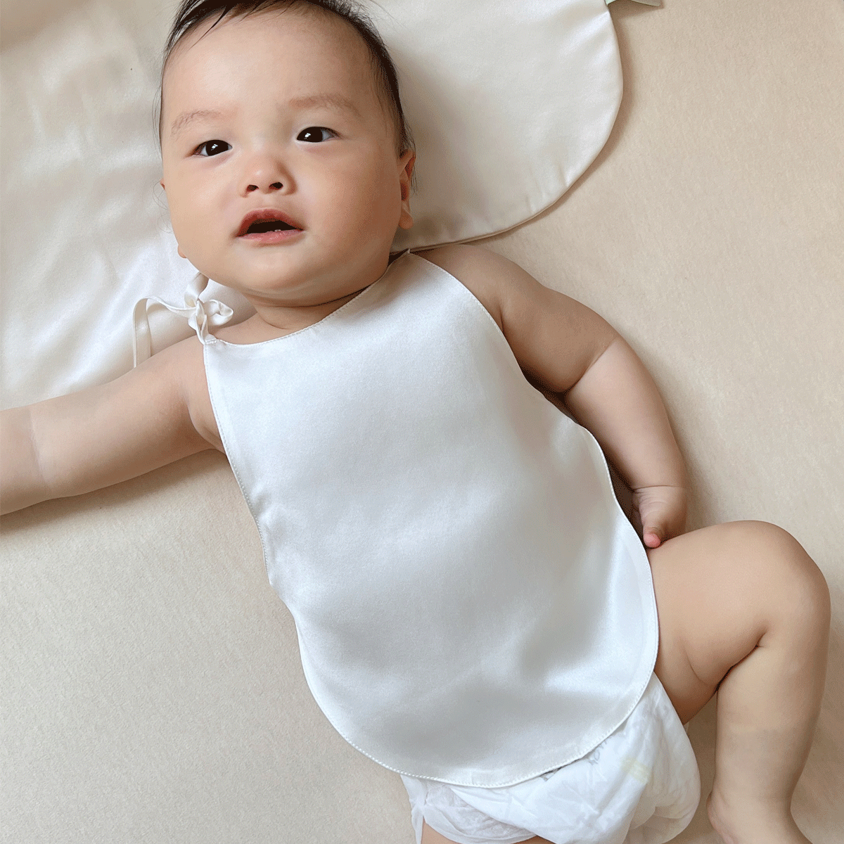 新款100%19姆米真丝肚兜新生儿肚围婴儿护脐带保暖透气桑蚕丝肚兜