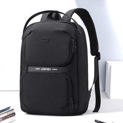 大容量商务出差背包双肩包男士简约笔记本电脑包旅行包中学生书包