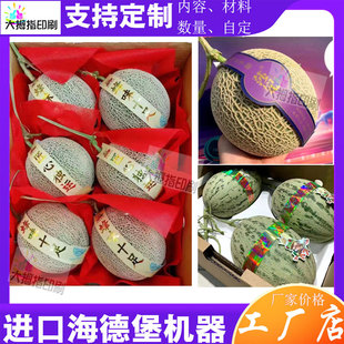 哈密瓜卡套烫金商标定制麒麟瓜不干胶封口贴设计鲜果透明PVC标签