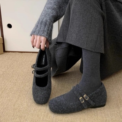 内增高玛丽珍毛毛鞋女