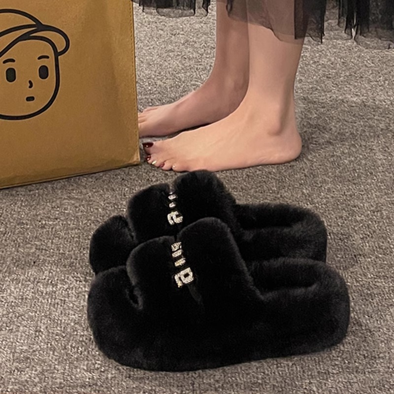 2024秋冬季新款外穿毛毛拖鞋韩版