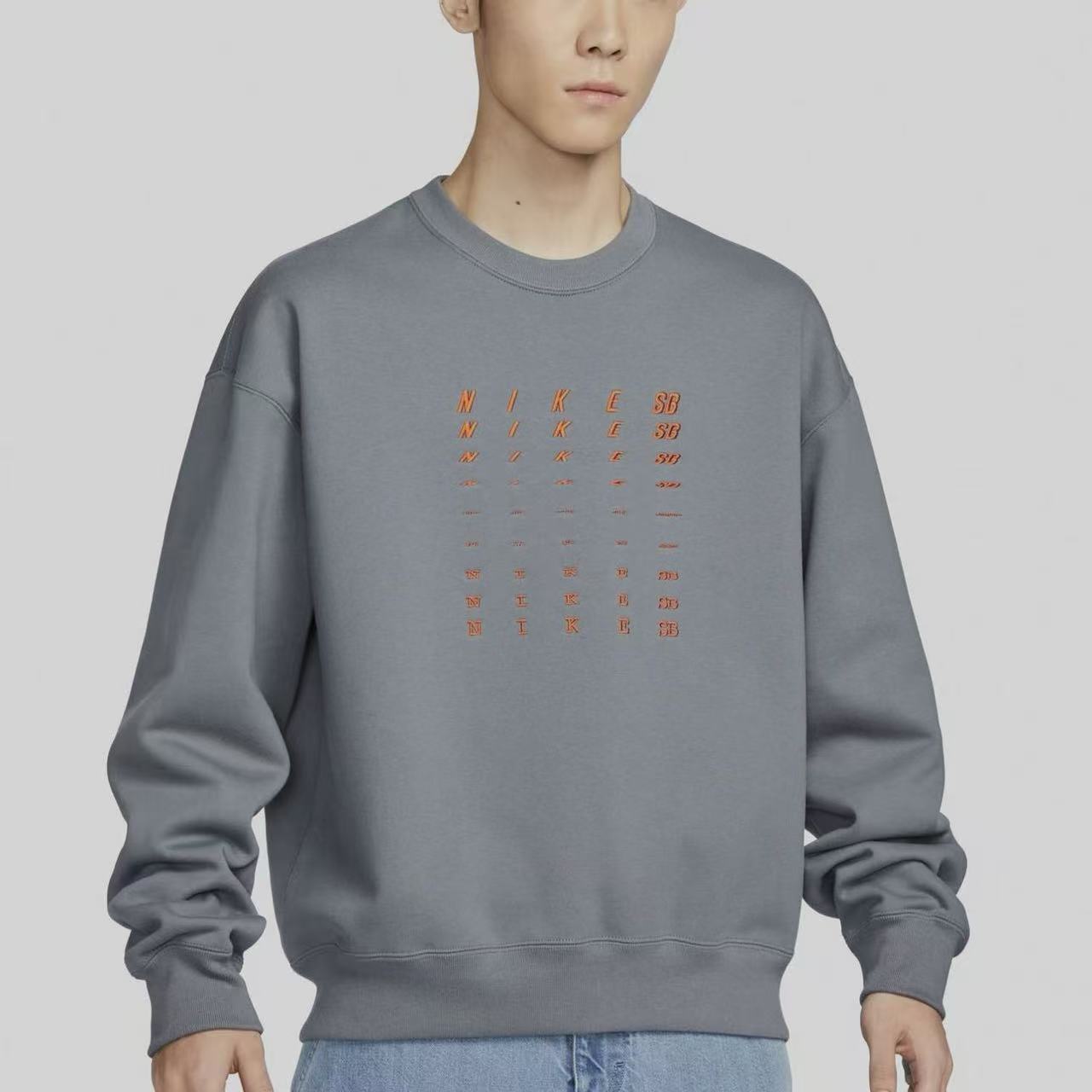 Nike/耐克 男子SB秋冬运动休闲加绒保暖针织圆领卫衣 FB8434-010