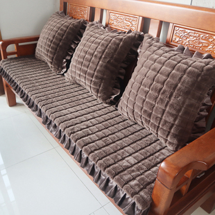 新款中式加厚红实木沙发垫连体椅垫子海绵芯单三人沙发垫防滑可拆