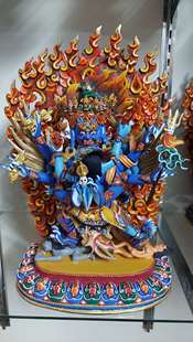 尼泊尔精品彩绘手工制作 普巴金刚像  高34㎝ 尼泊尔直邮