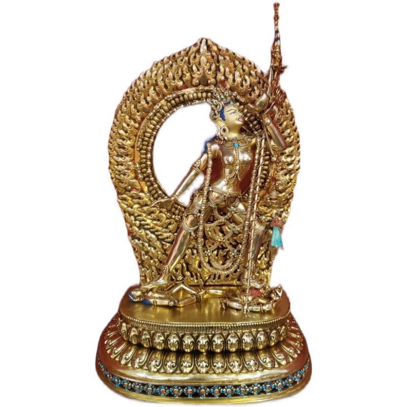 尼泊尔高档释迦族工艺 纯手工簪刻 那洛空行母 卡雀玛像 高38㎝