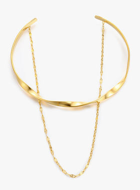 SZ014 莫比乌斯简约欧美巴黎双层闪片链开口手镯手环女款钛钢工厂