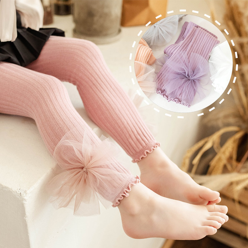 女童袜子连裤袜春秋纯棉白色儿童打底裤春款宝宝打底袜女春夏婴儿