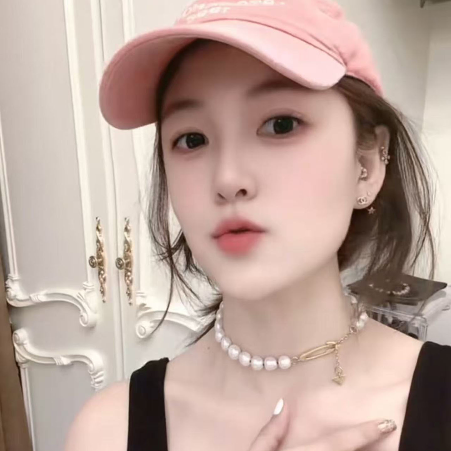 法式天然异形珍珠项链女小众设计感锁骨链轻奢回形针高级感颈链