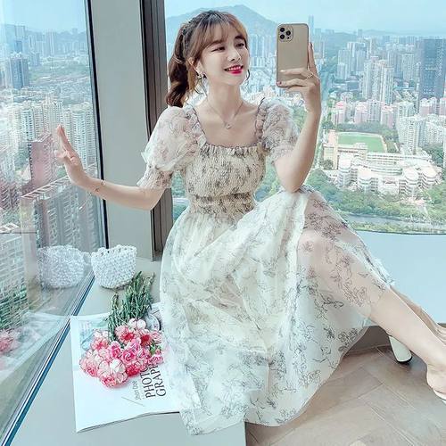 200斤大码伪娘男娘变装连衣裙泡泡袖收腰女装大佬显瘦气质反串裙