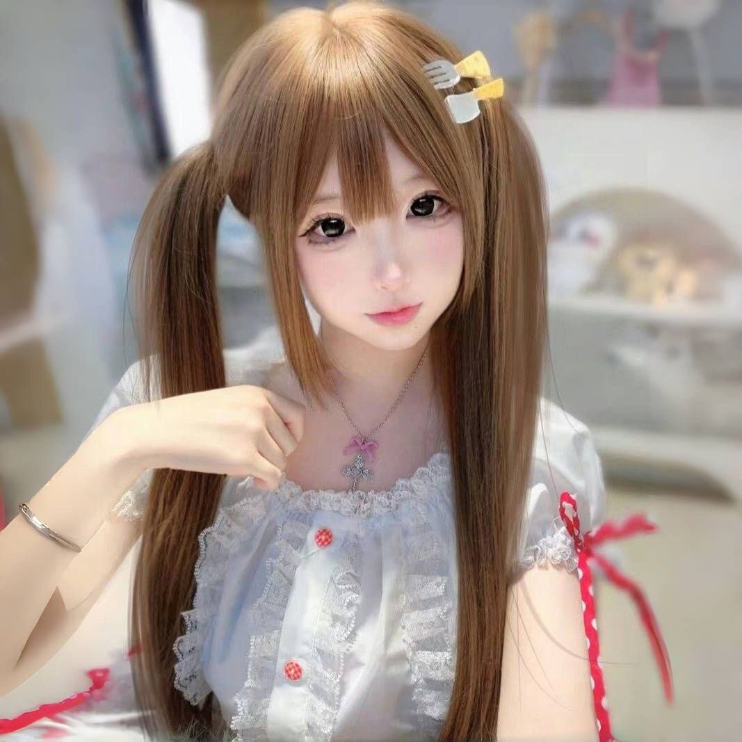 伪娘cos变装假发85cm洛丽塔日系女装大佬jk长直全头套ts男娘假毛图片