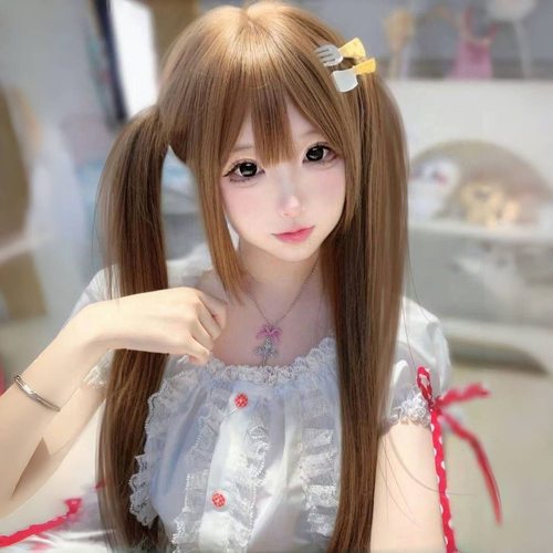 伪娘cos变装假发85cm洛丽塔日系女装大佬jk长直全头套ts男娘假毛