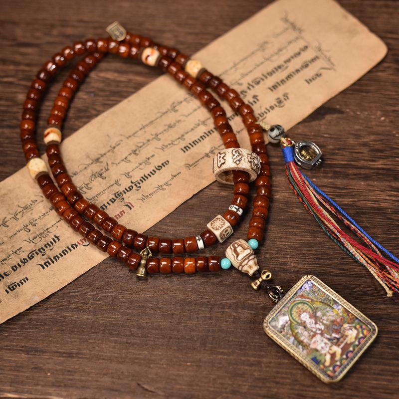 藏传牛骨108颗佛珠念珠男女款项链藏式民族风项链