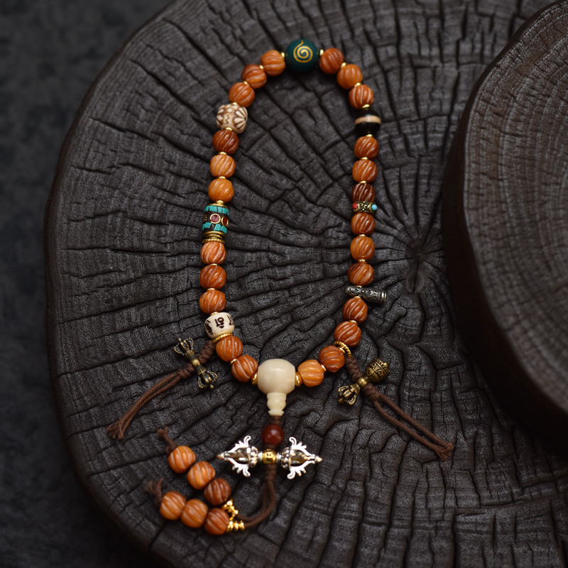 藏式牛骨雕刻珠手持民族风男女同款