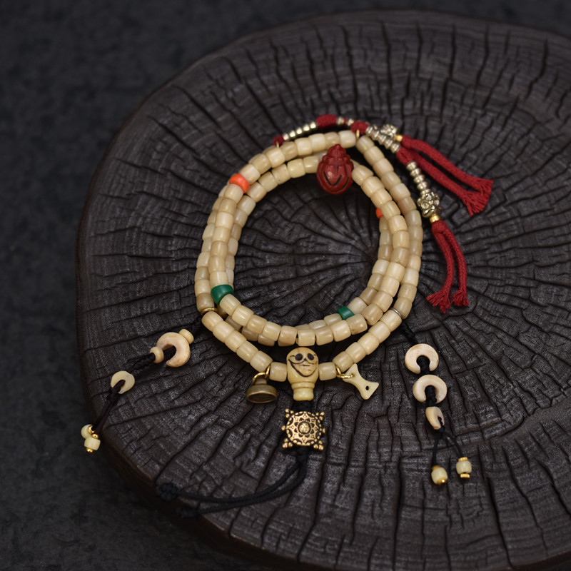 藏式牦牛骨民族风佛珠念珠108男女同款手链项链