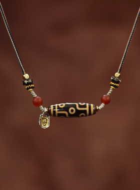 女士9眼天珠可拉伸调节项链