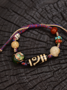 女士两眼编绳手绳可拉伸调节