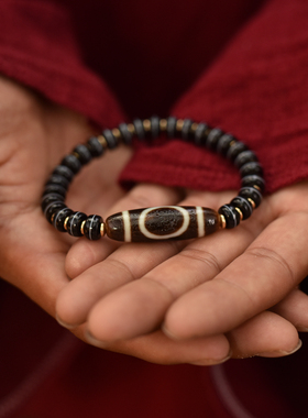 精品黑白一线药师搭配天地天珠男女同款手串